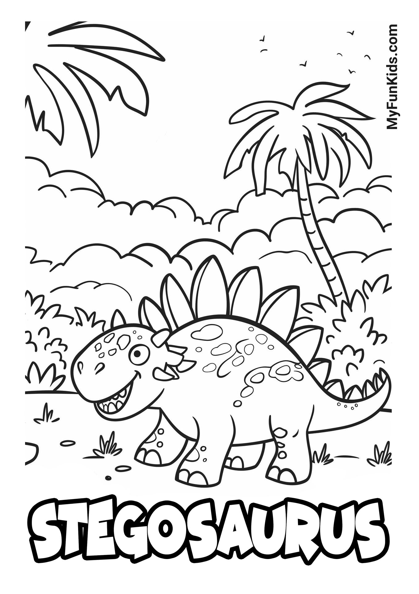 MyFunKids.com coloring stegosaurus