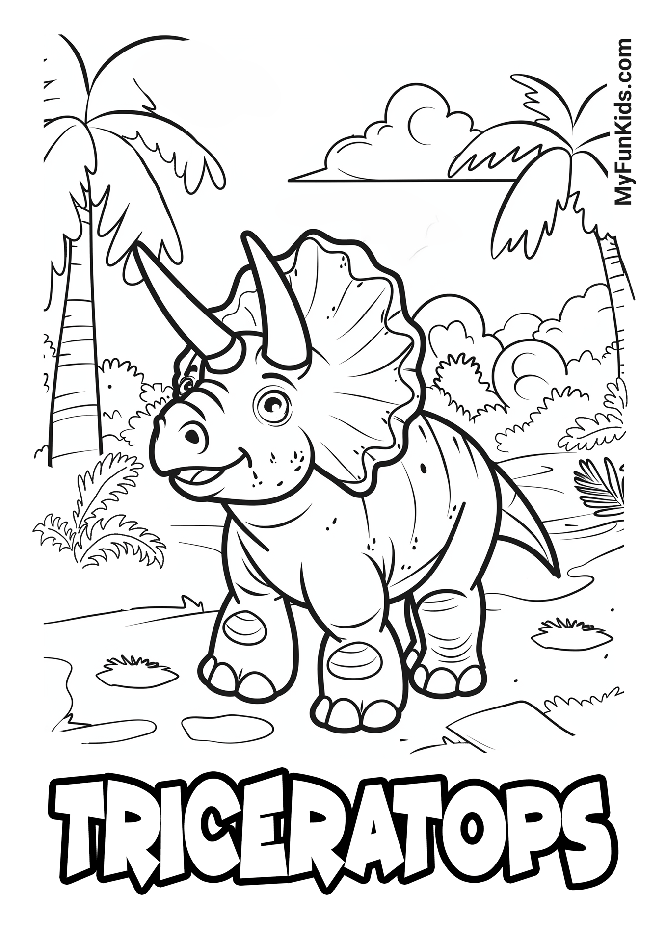 MyFunKids.com coloring triceratops