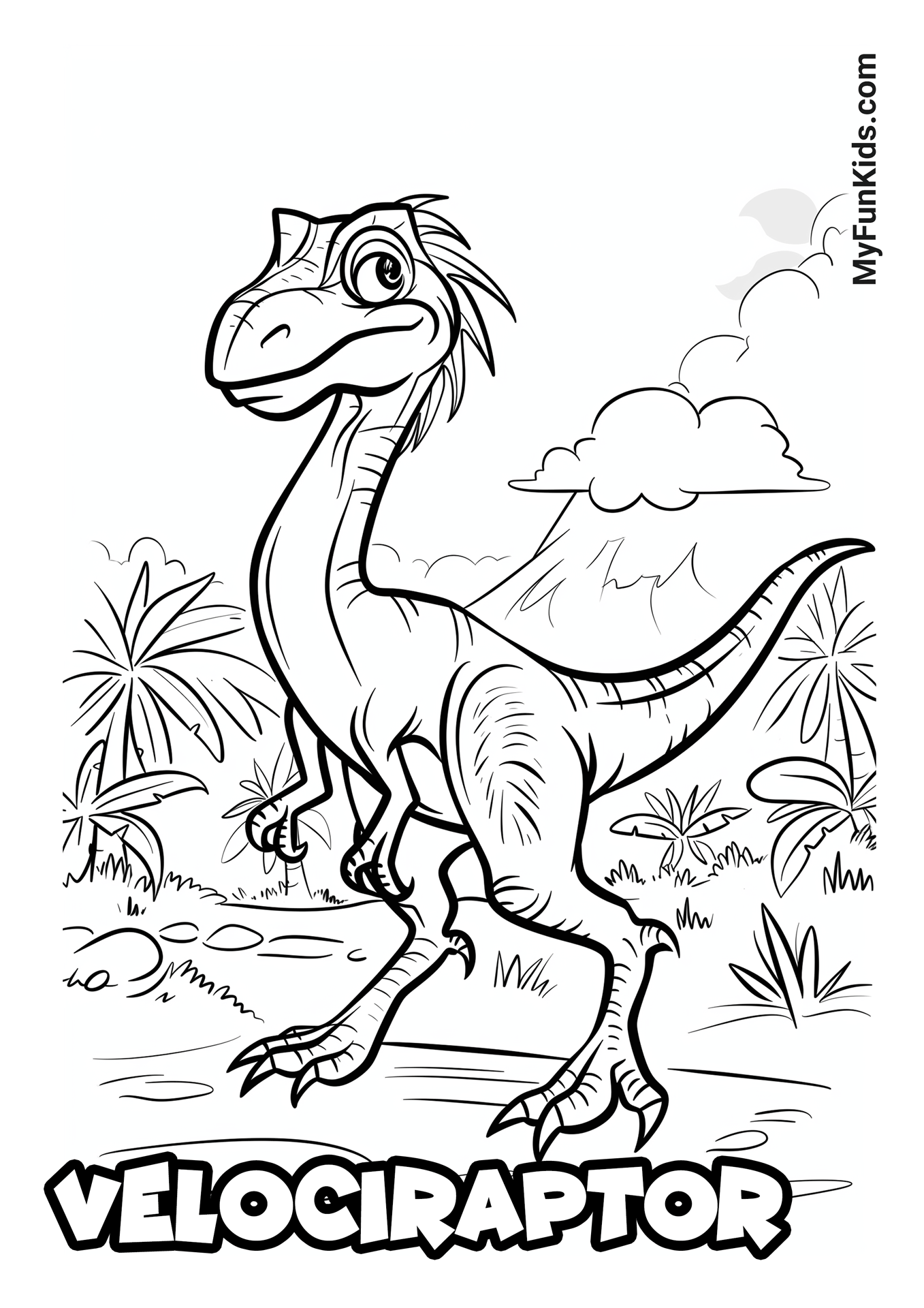 MyFunKids.com coloring velociraptor