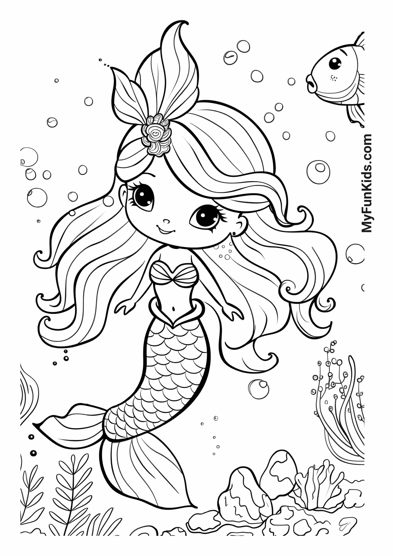 MyFunKids.com coloring mermaid1