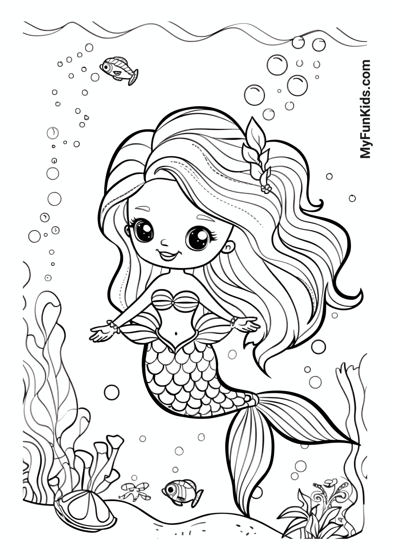 MyFunKids.com coloring mermaid3