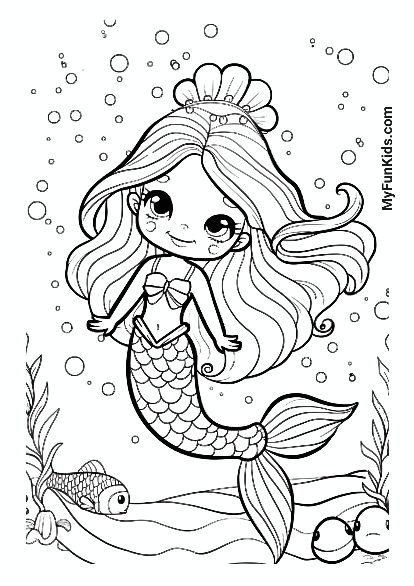 MyFunKids.com coloring mermaid4