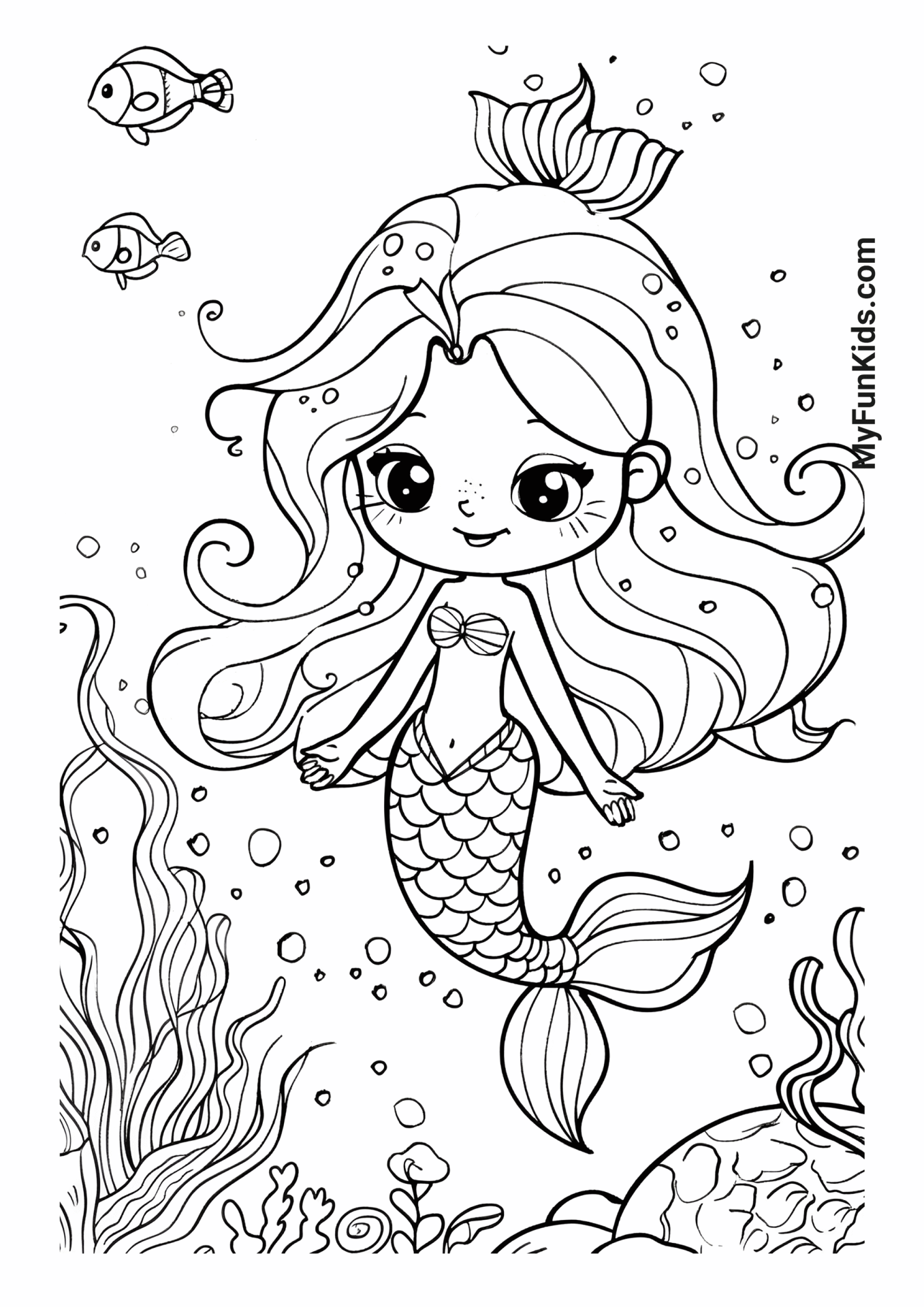 MyFunKids.com coloring mermaid5