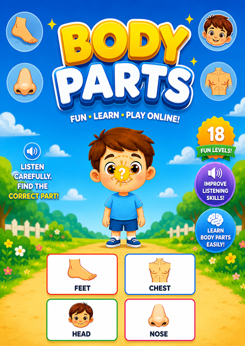 Body Parts Game Online for Kids – Free ESL Vocabulary Game