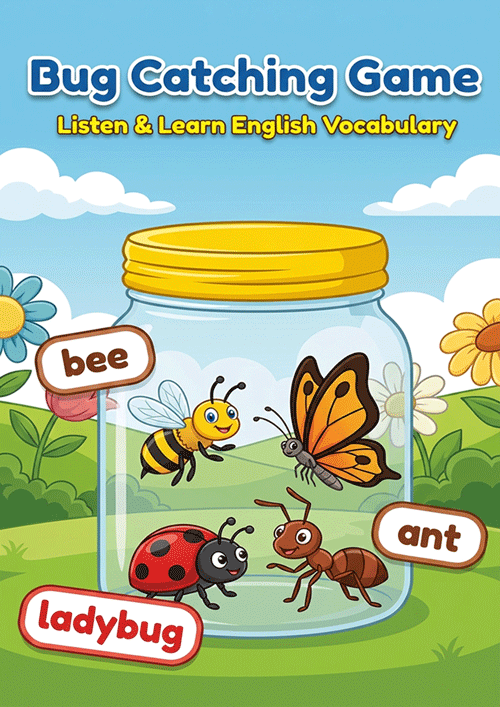Bug Catching Game for Kids – Listening & Vocabulary