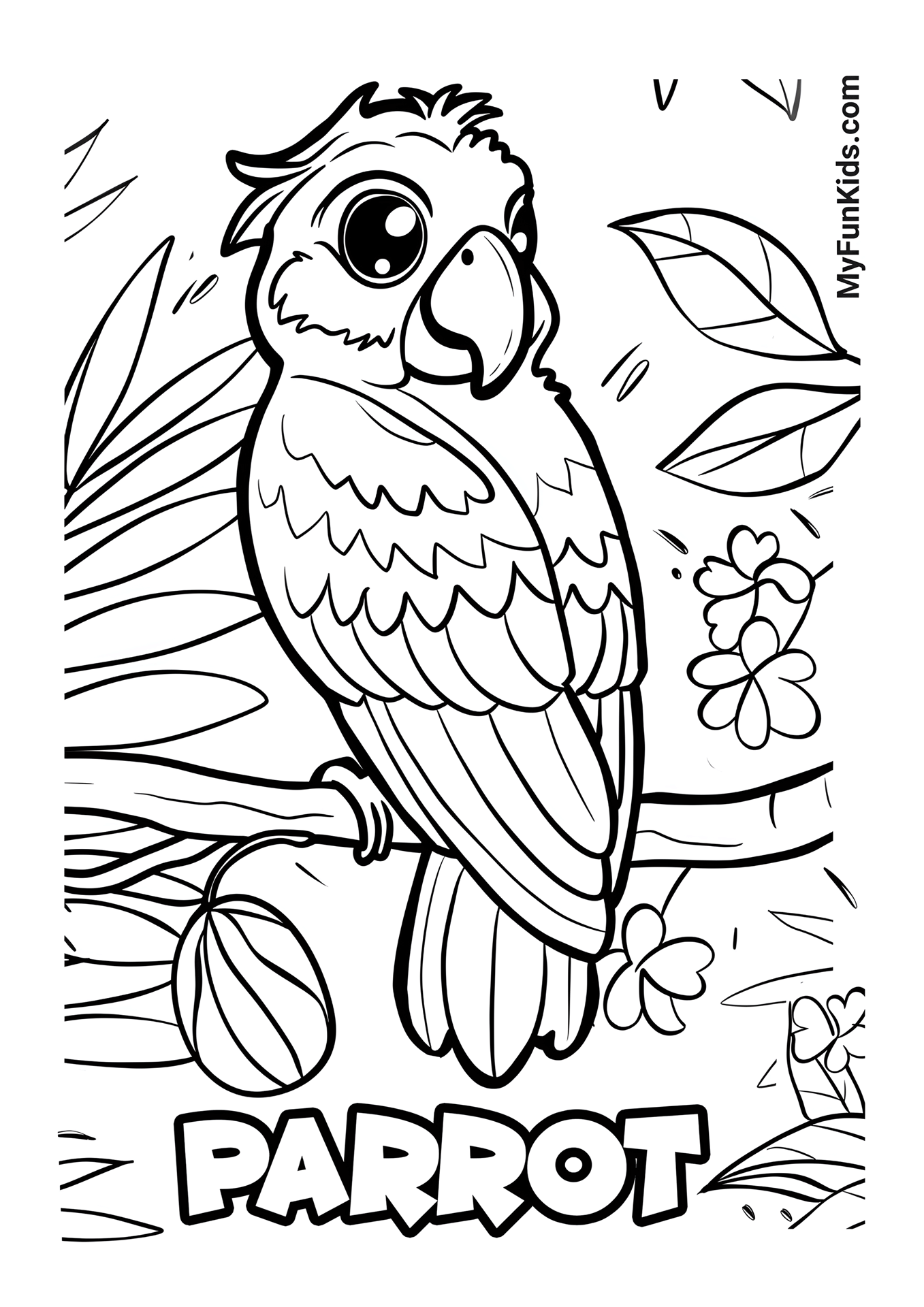 MyFunKids.com coloring parrot