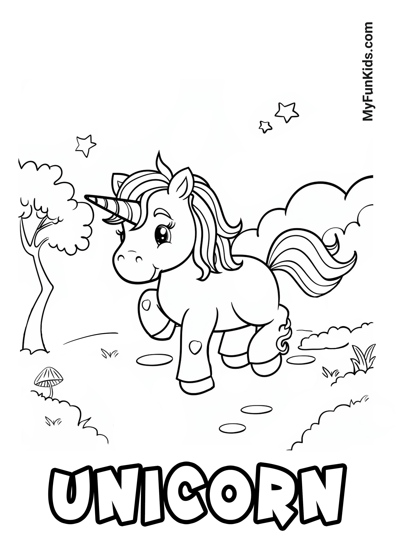 MyFunKids.com coloring unicorn5