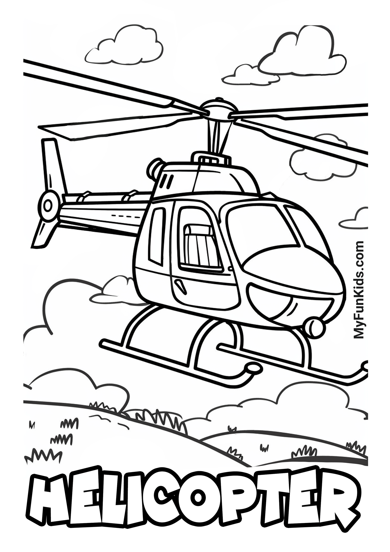 MyFunKids.com coloring helicopter